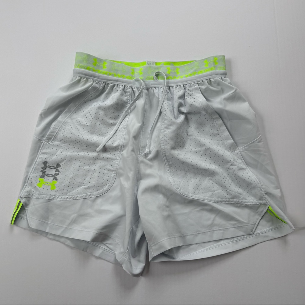 Under Armour Run Anywhere Running Shorts Neon Waistband Athletic Size S